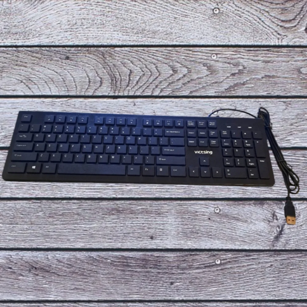 Victsing Wired Keyboard Plug USB Connection Multimedia Function Keys NEW NIOB